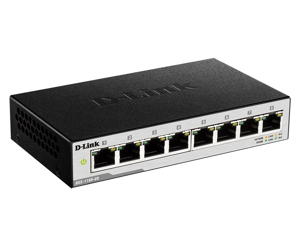 D-link DGS-1100-08PV2 — 8-port Gigabit PoE smart managed switch