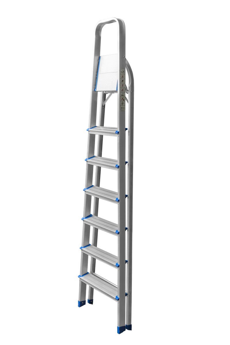7 step aluminium ladder - Front View